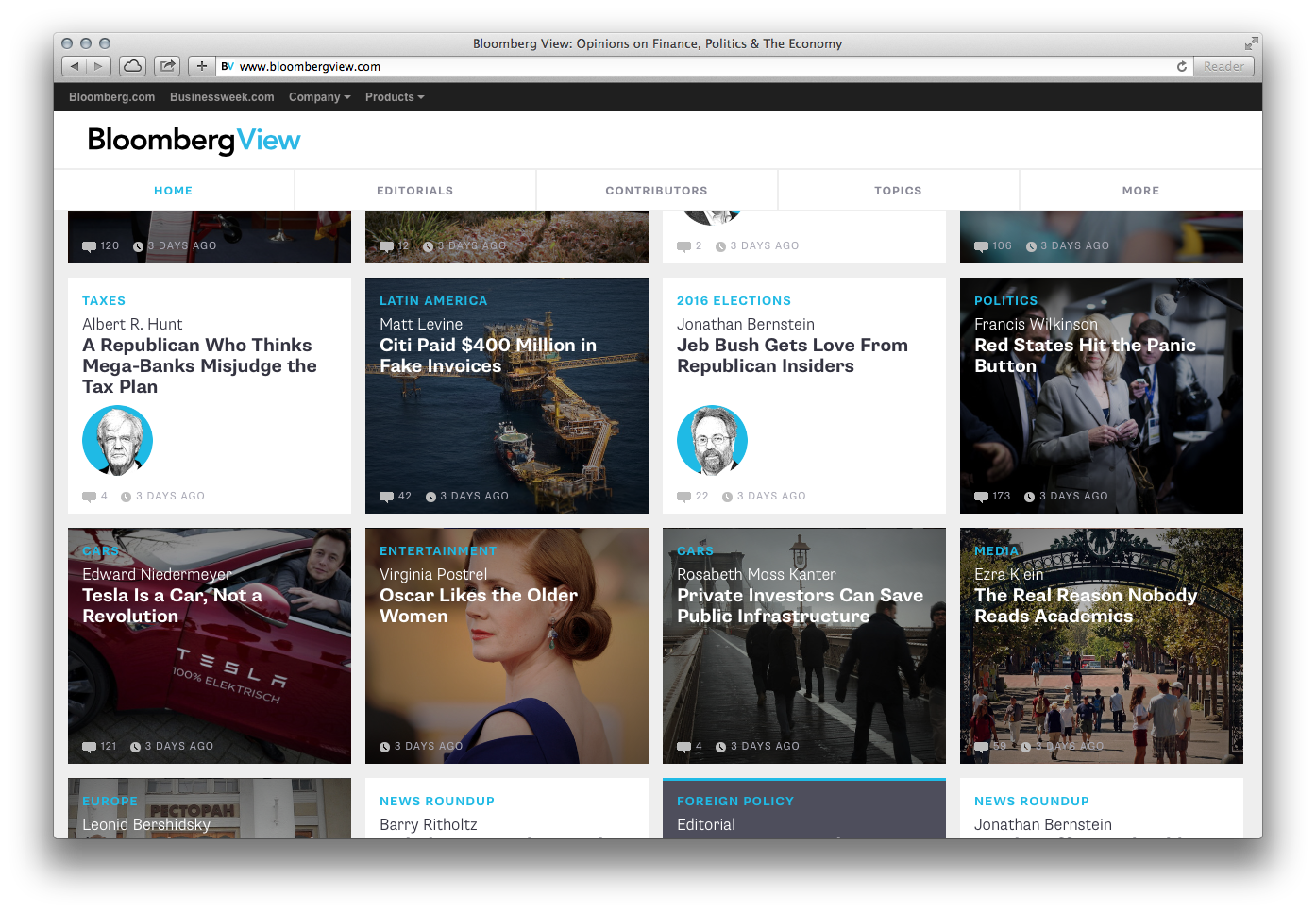 Bloomberg View | UX Awards